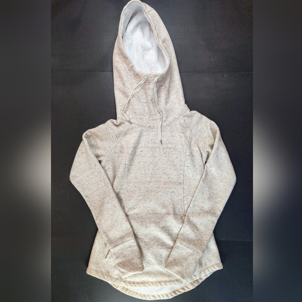 Marmot Women's Small Tashi Hoodie Thick Fleece Lined Tan Sweater Sherpa EUC 0141